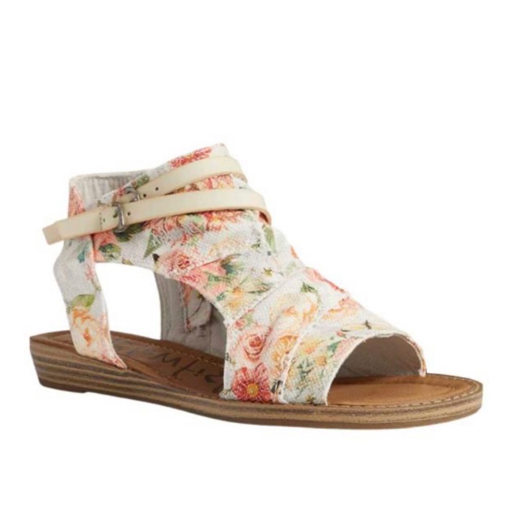 Blowfish floral canvas sandals, size 7.5